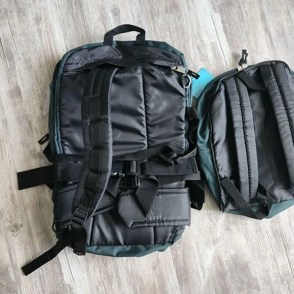 Compass 2 in 1 Outdoor Products Backpack Green Hiking Polyester Bag NWT New